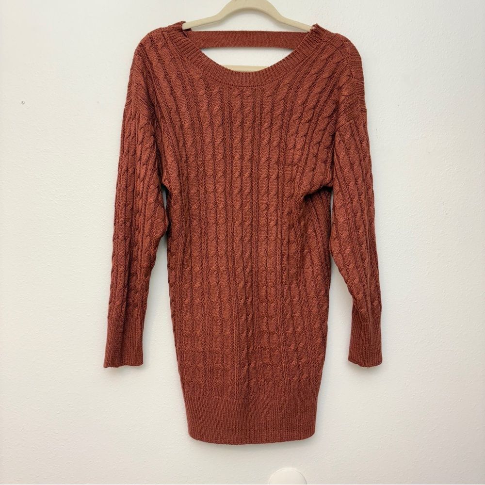 Purple Snow Lace Up Knit Sweater Dress